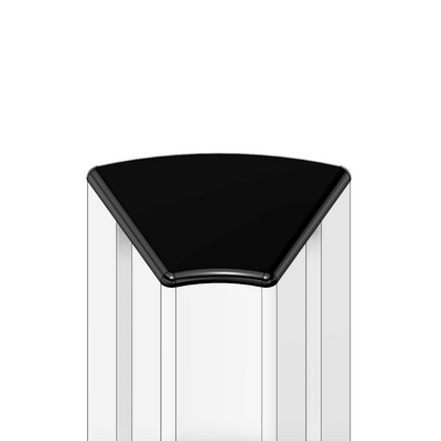 60-230-1 MODULAR SOLUTIONS POLYAMIDE END CAP 45MM X 45MM RADIUS 45 DEG BLACK